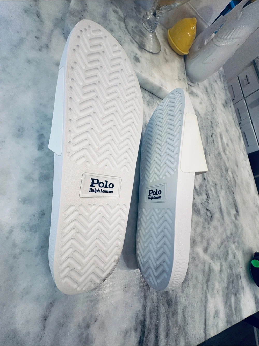 Polo by Ralph Lauren White Logo Slide Sandals